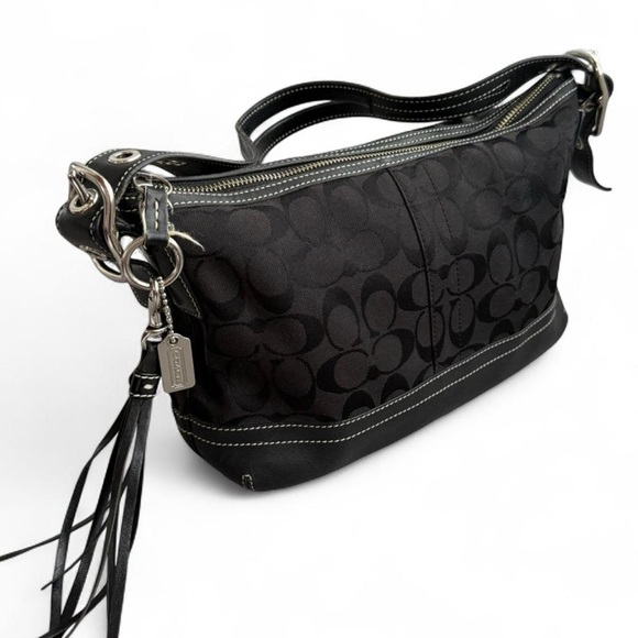 Coach Signature Shoulder Bag Y2K 2000s Black CC 9363 - Picture 4 of 9